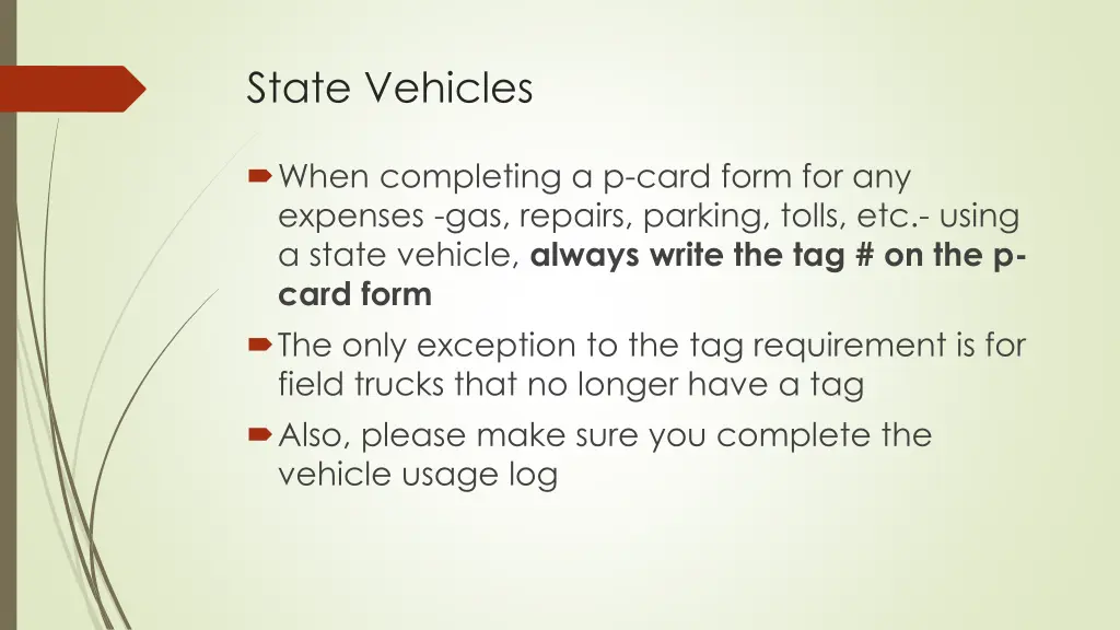 state vehicles