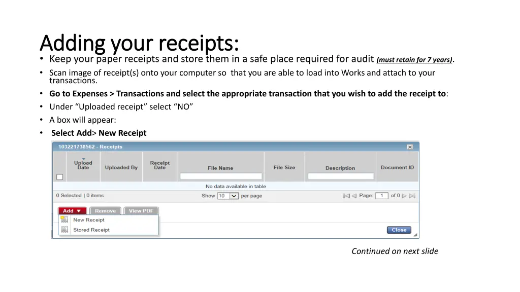 adding your receipts adding your receipts keep