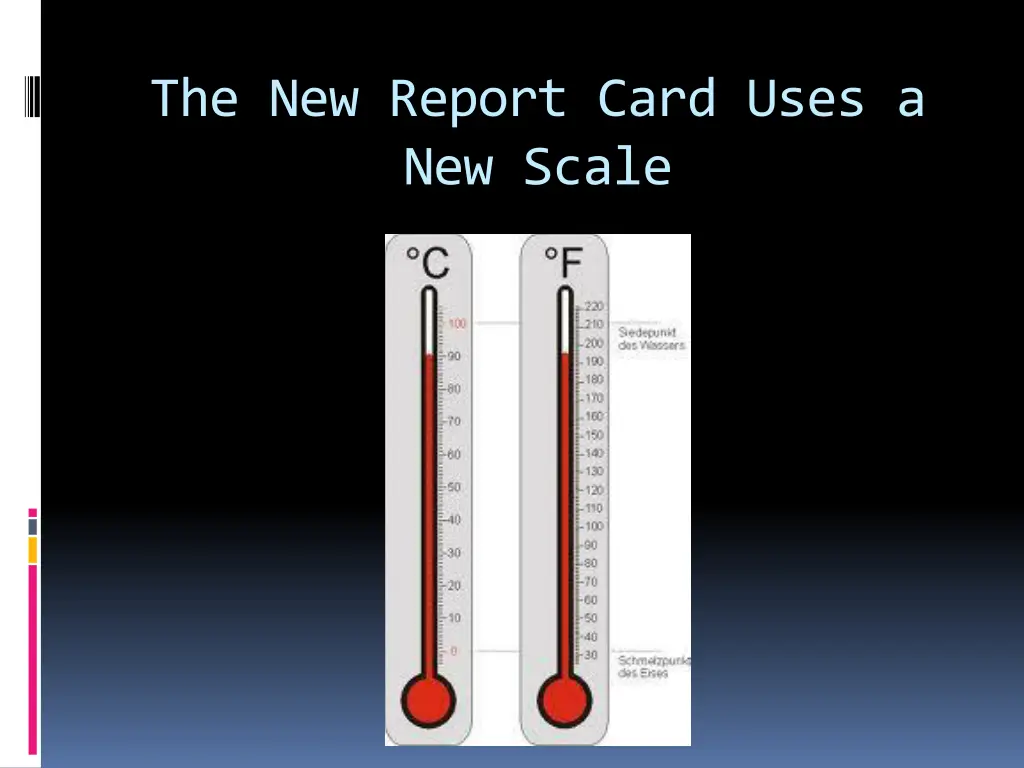 the new report card uses a new scale 1