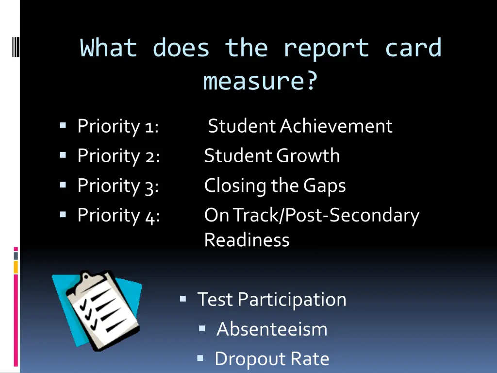 what does the report card measure