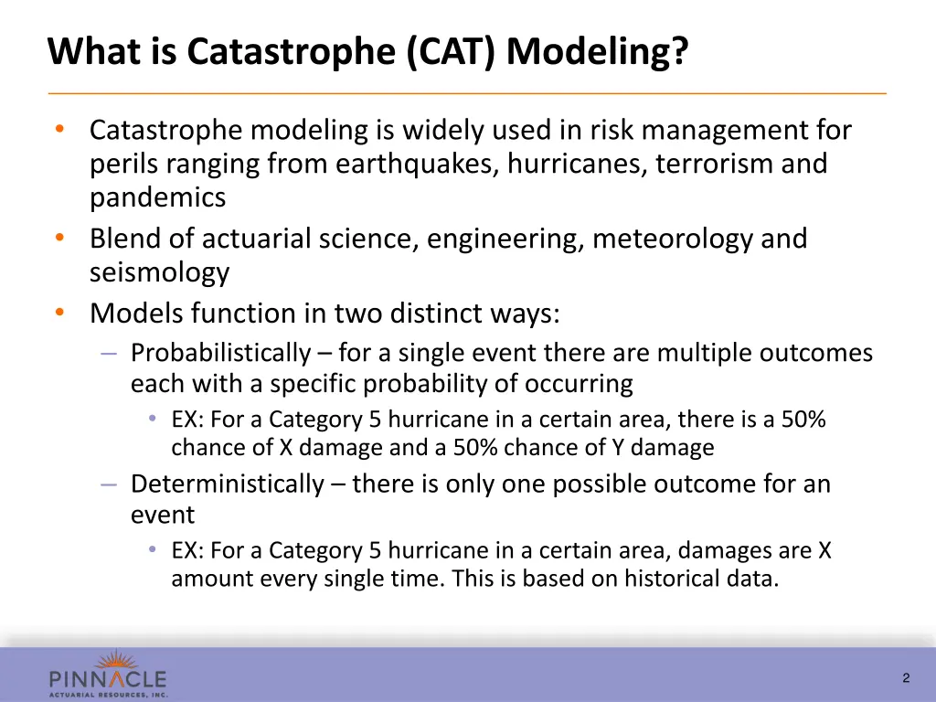 what is catastrophe cat modeling