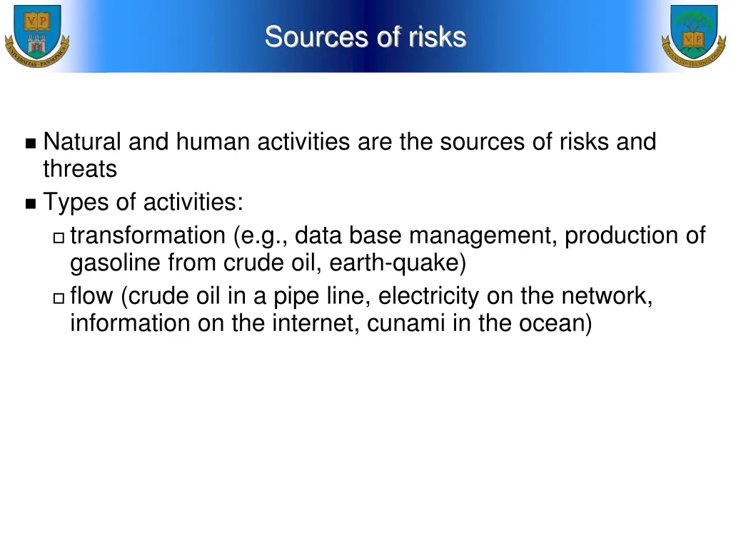 sources of risks