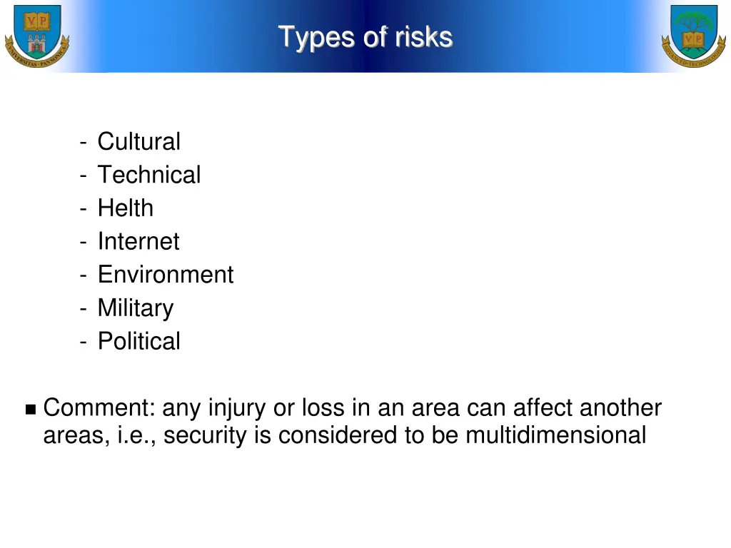 types of risks