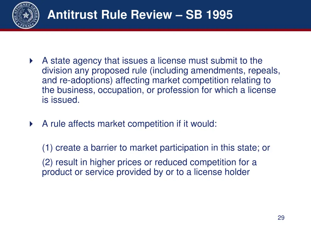 antitrust rule review sb 1995 1