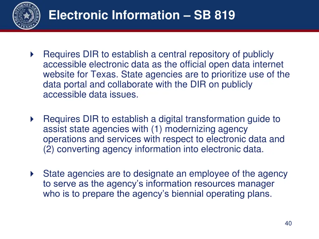 electronic information sb 819