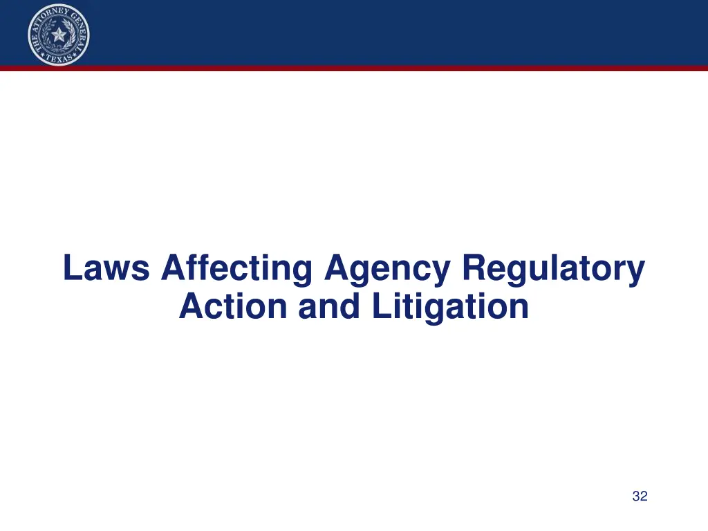 laws affecting agency regulatory action