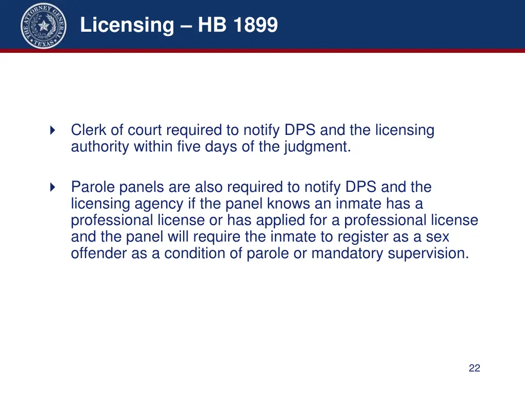 licensing hb 1899 1