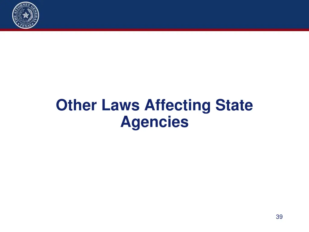 other laws affecting state agencies