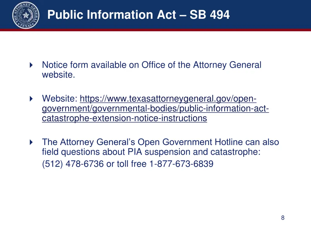 public information act sb 494 1