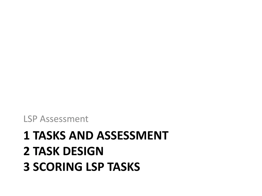 lsp assessment