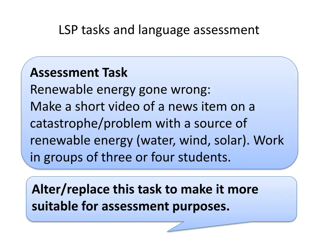 lsp tasks and language assessment 2