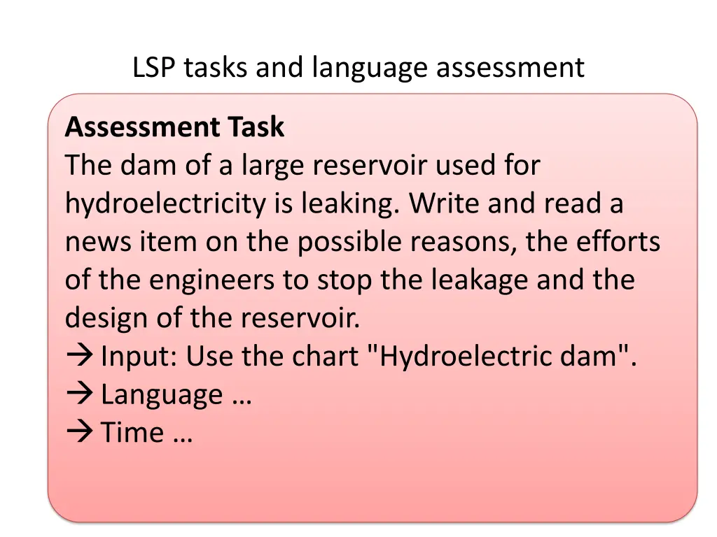 lsp tasks and language assessment 4