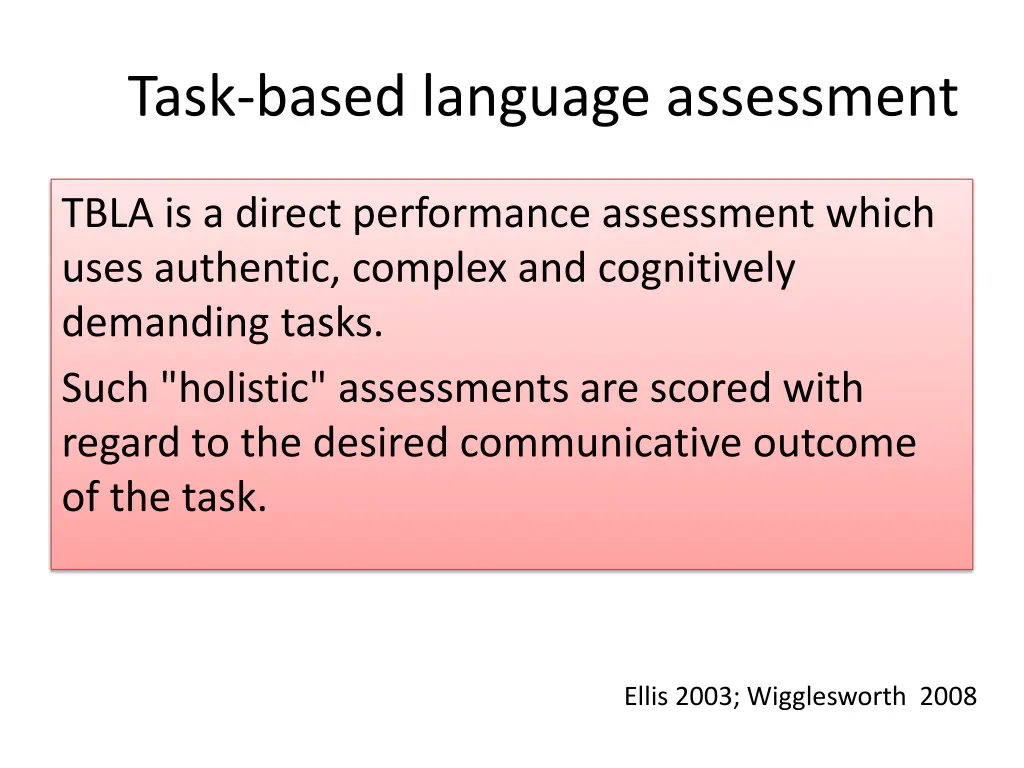 task based language assessment