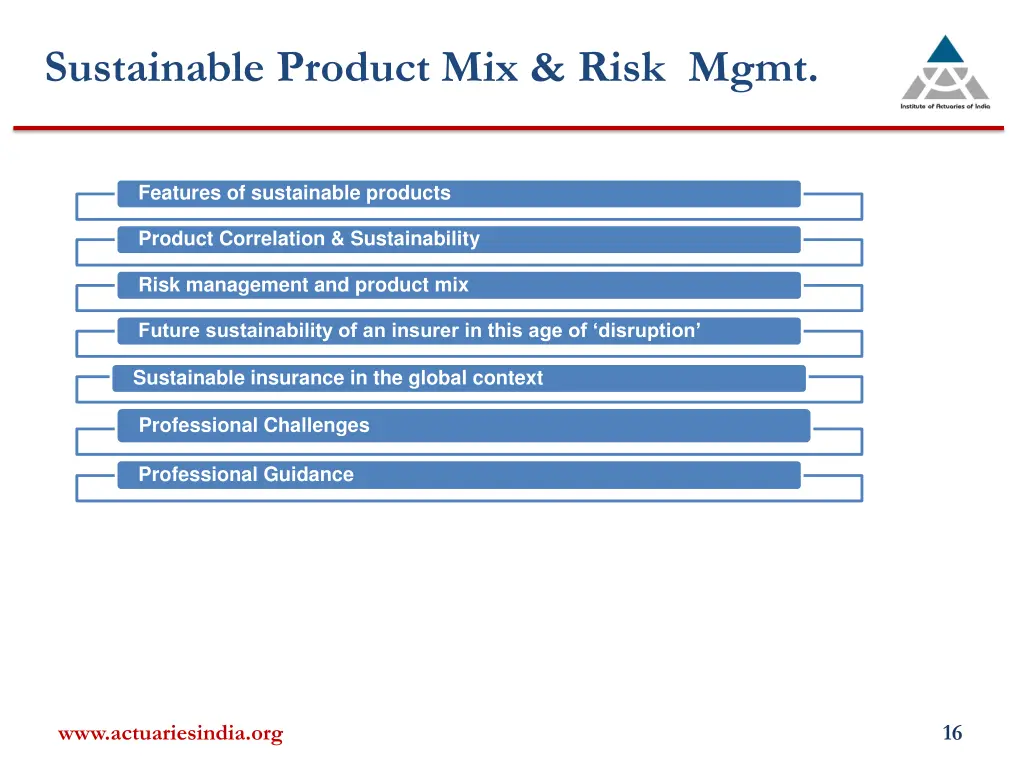 sustainable product mix risk mgmt