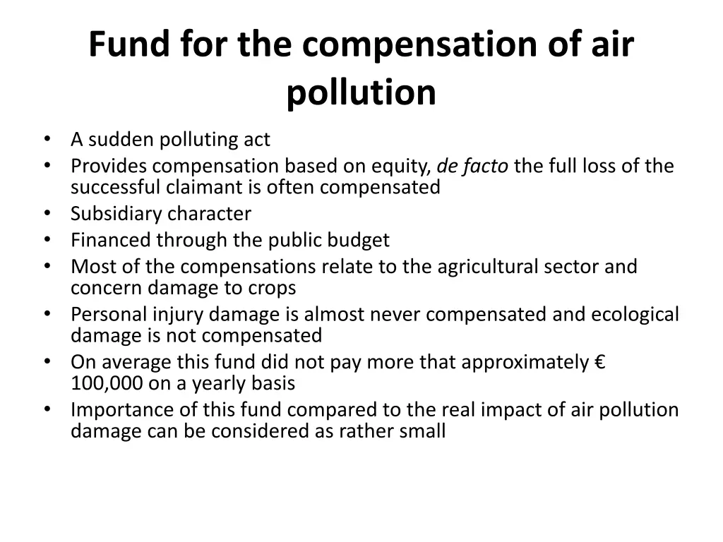 fund for the compensation of air pollution