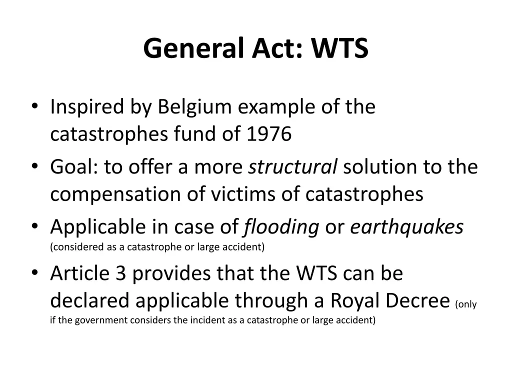 general act wts