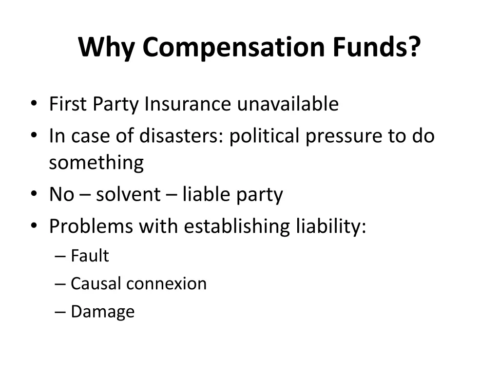 why compensation funds