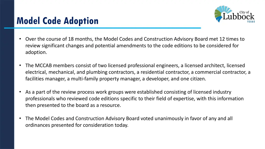 model code adoption 1