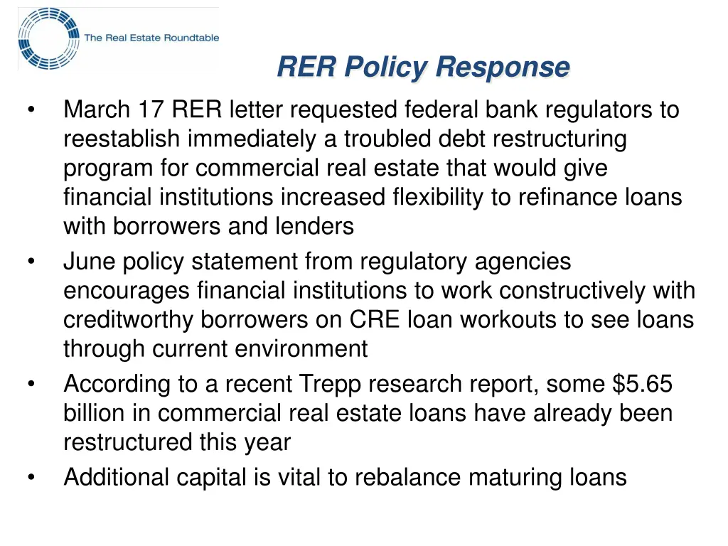 rer policy response