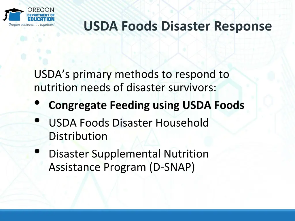 usda foods disaster response