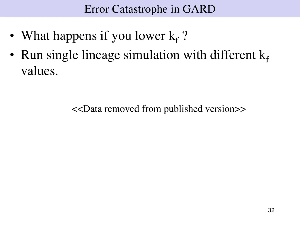 error catastrophe in gard 1