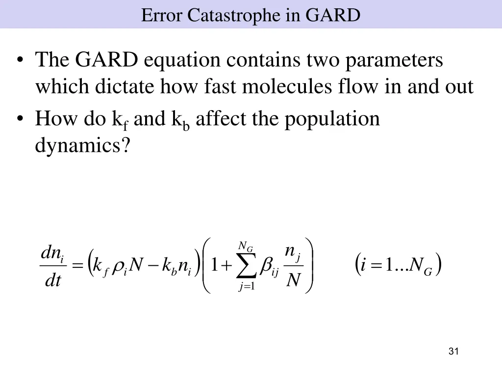 error catastrophe in gard