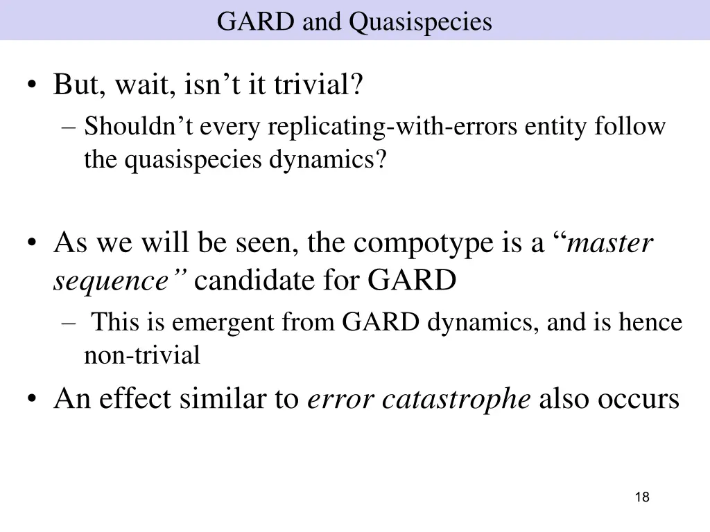 gard and quasispecies 1