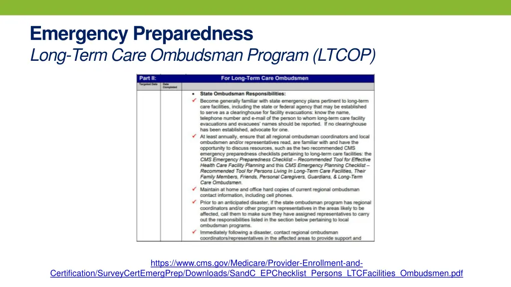 emergency preparedness long term care ombudsman 3