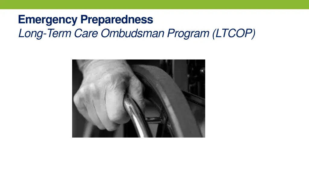 emergency preparedness long term care ombudsman