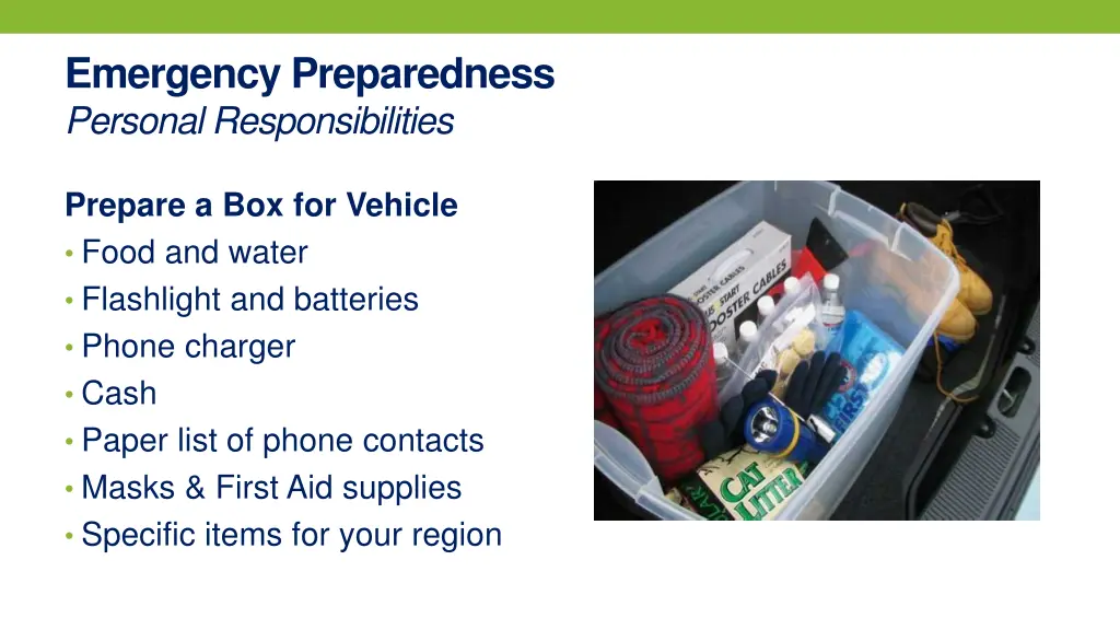 emergency preparedness personal responsibilities 3