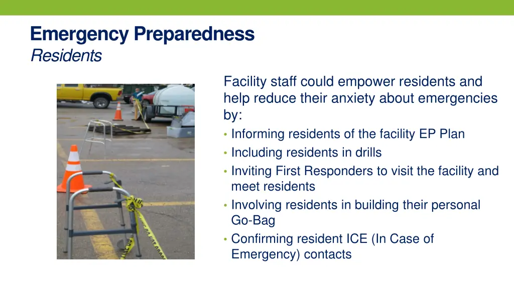 emergency preparedness residents