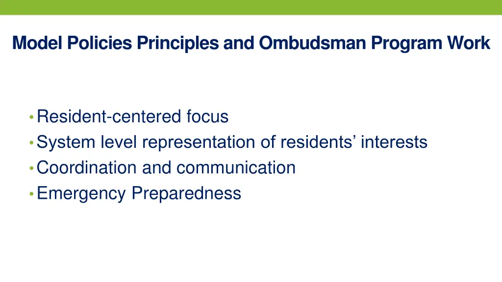 model policies principles and ombudsman program