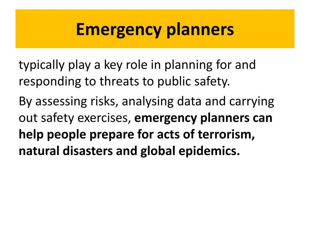 emergency planners