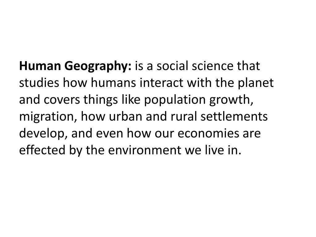 human geography is a social science that studies