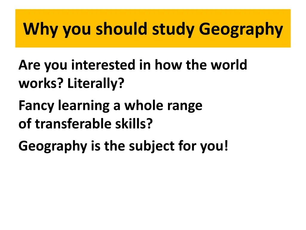 why you should study geography