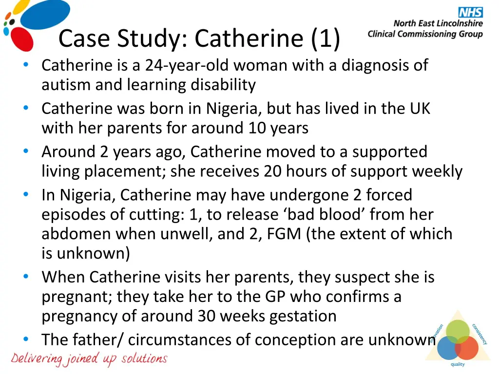 case study catherine 1 catherine is a 24 year