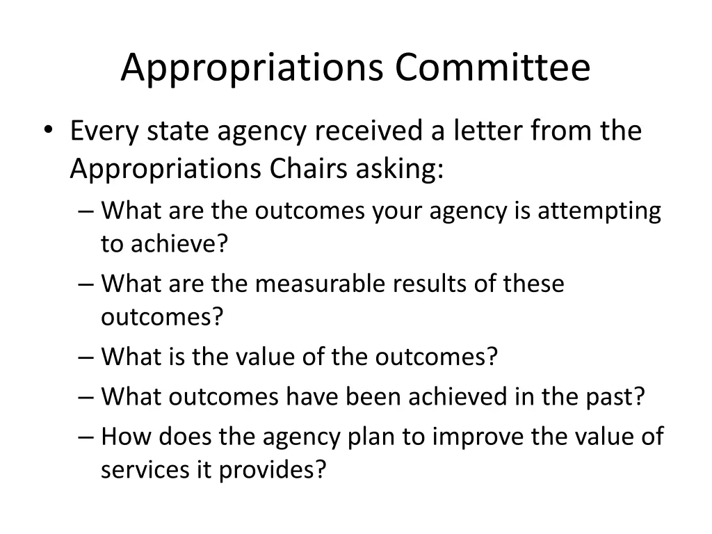 appropriations committee