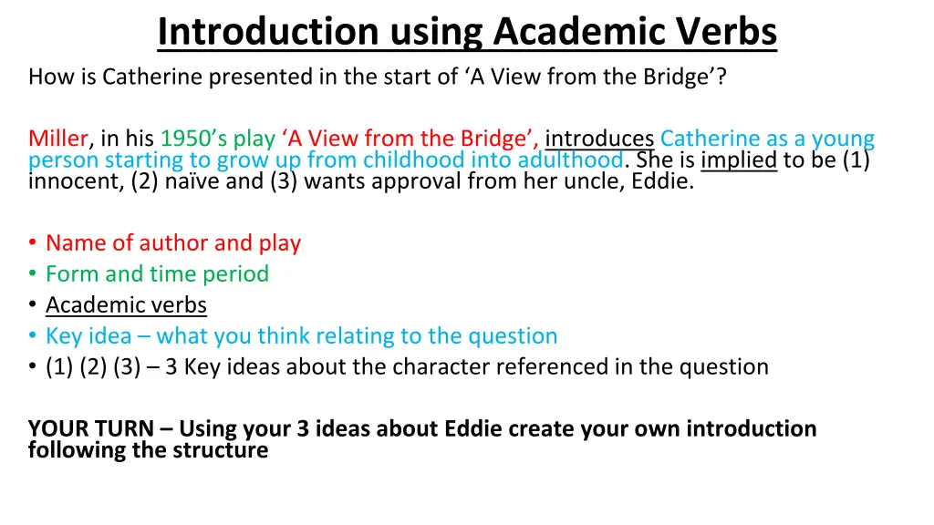 introduction using academic verbs