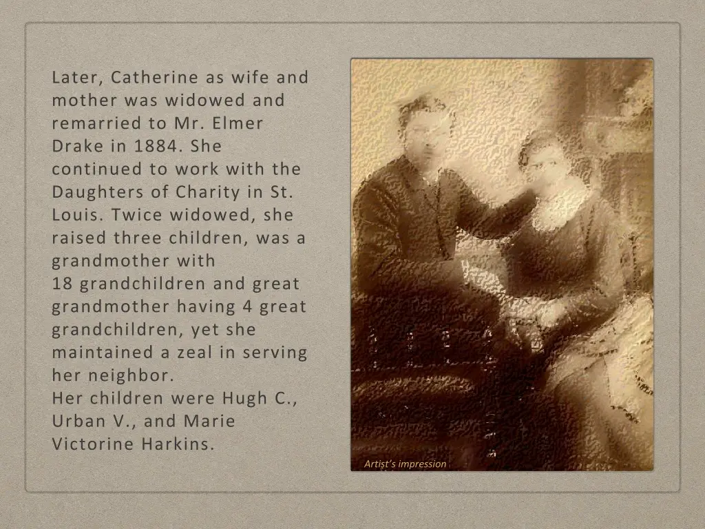 later catherine as wife and mother was widowed