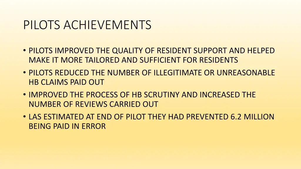 pilots achievements