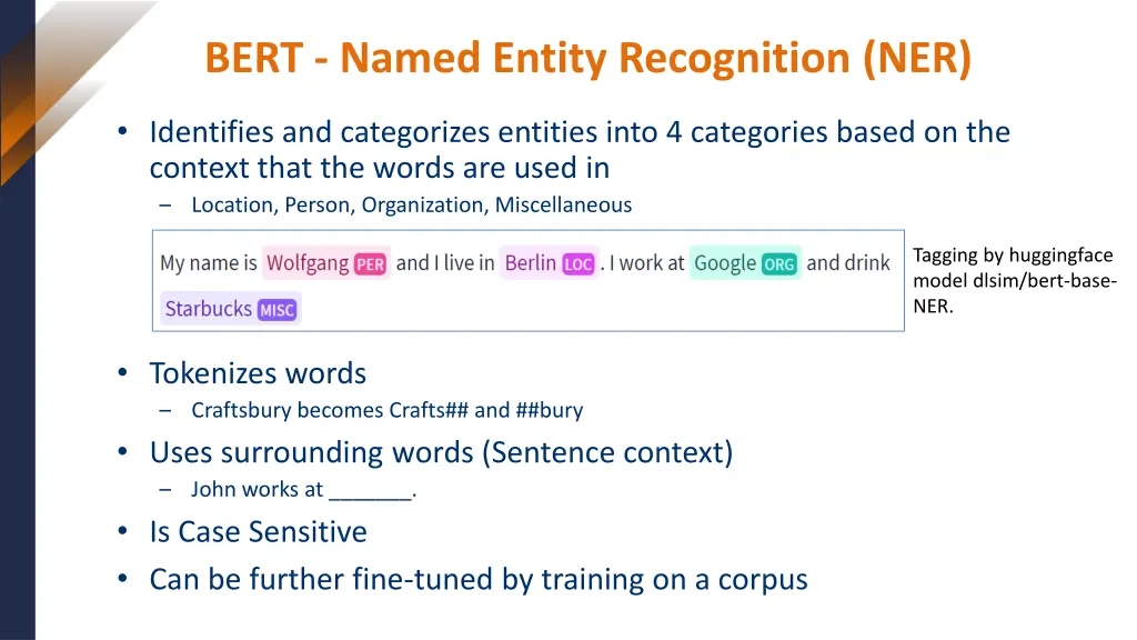 bert named entity recognition ner