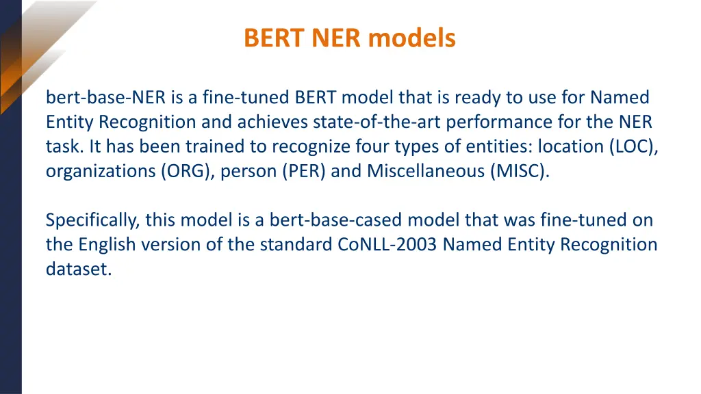 bert ner models