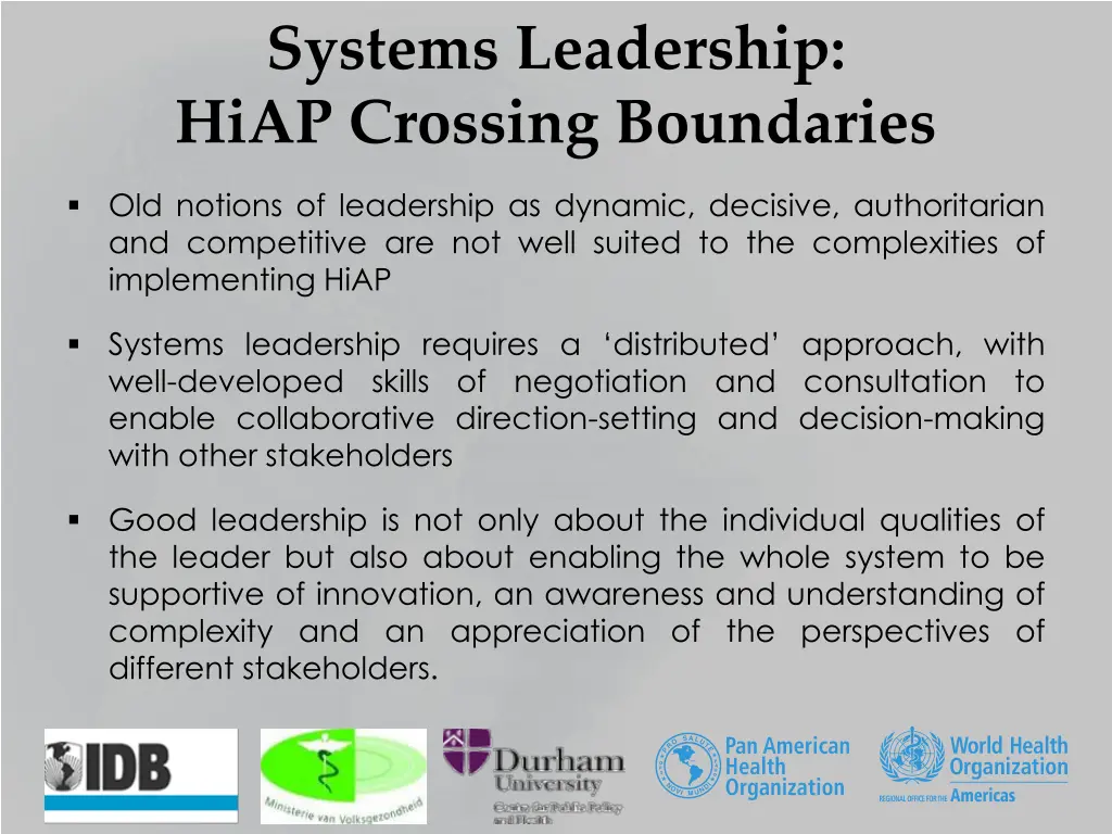 systems leadership hiap crossing boundaries