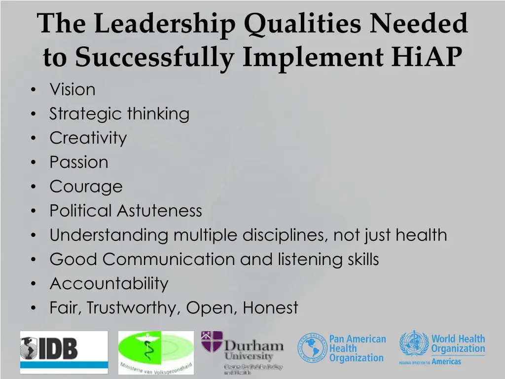 the leadership qualities needed to successfully