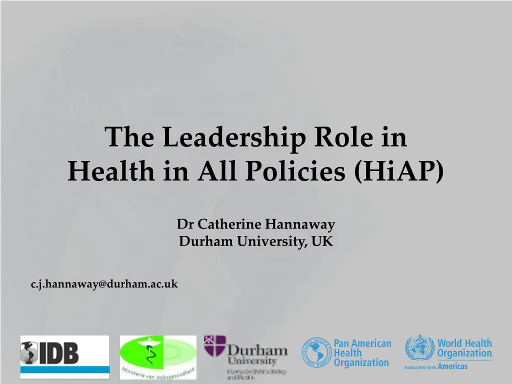 the leadership role in health in all policies hiap