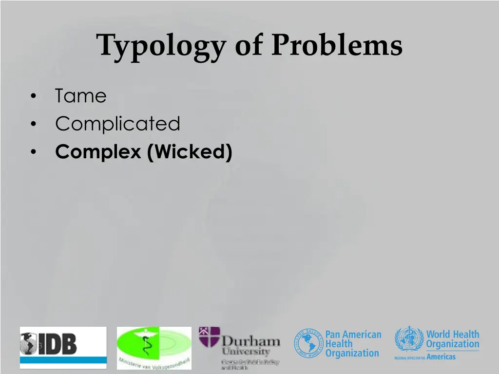 typology of problems