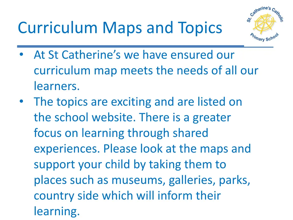 curriculum maps and topics