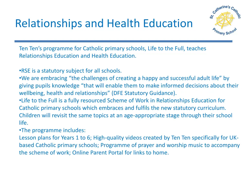 relationships and health education