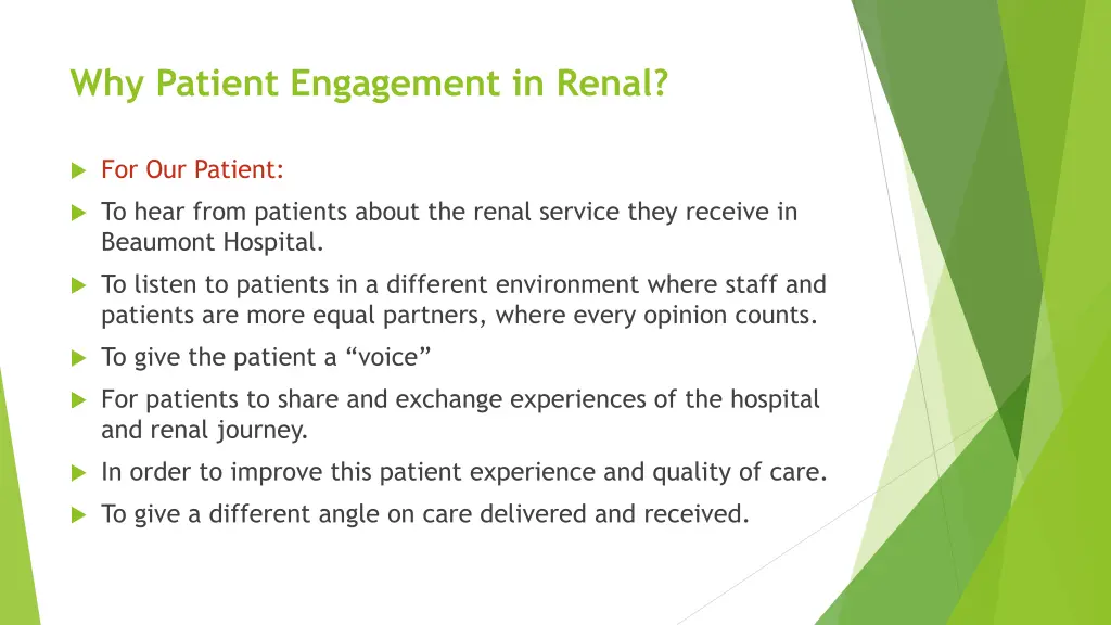 why patient engagement in renal