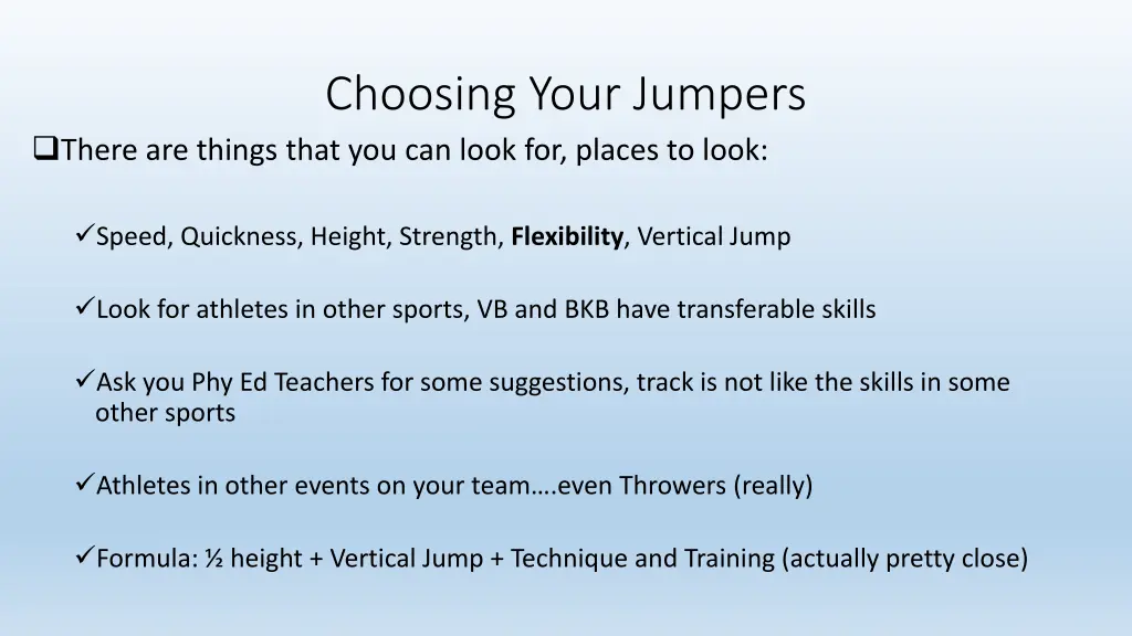 choosing your jumpers